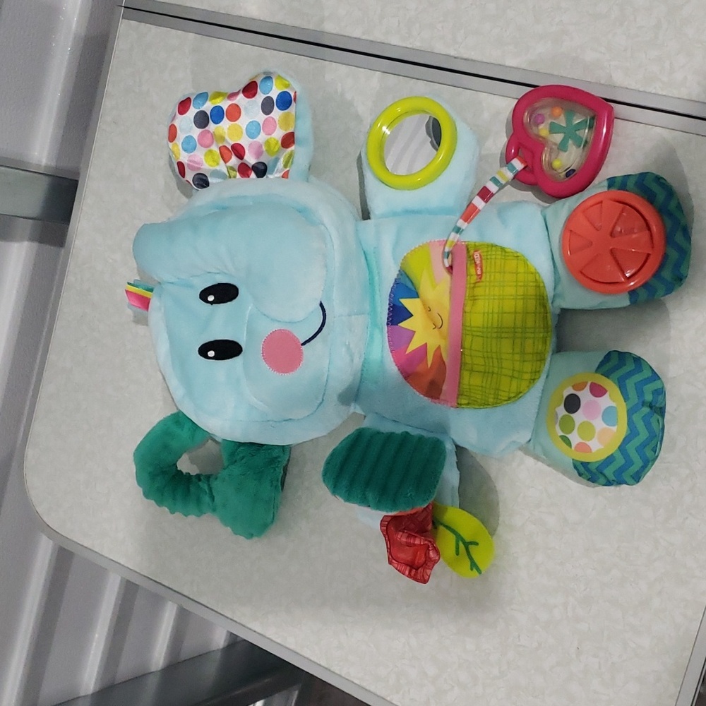 Playskool Fold‎ 'N Go Busy Elephant Blue Soft Plush Baby Activity By Playskool